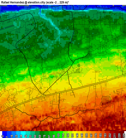 Rafael Hernandez elevation map