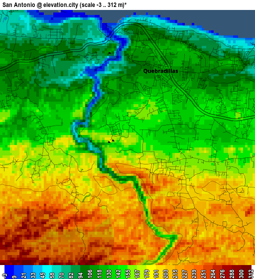 San Antonio elevation map