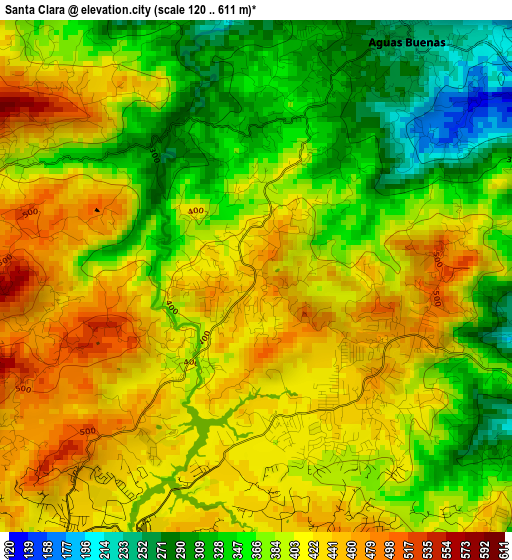 Santa Clara elevation map