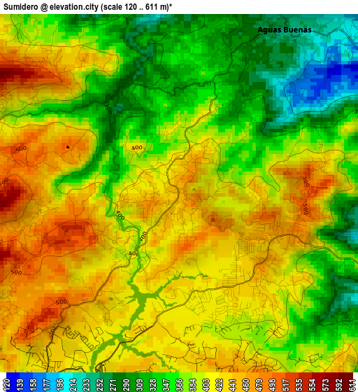Sumidero elevation map
