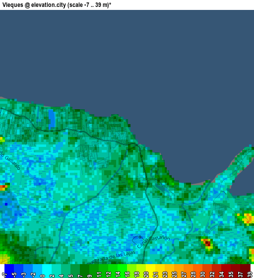 Vieques elevation map