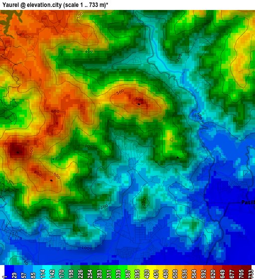 Yaurel elevation map