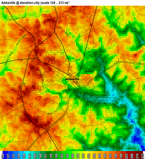 Abbeville elevation map