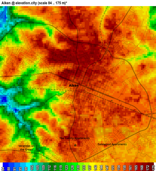 Aiken elevation map