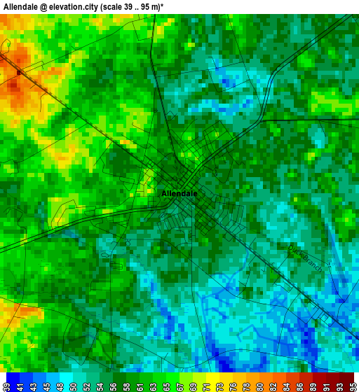 Allendale elevation map