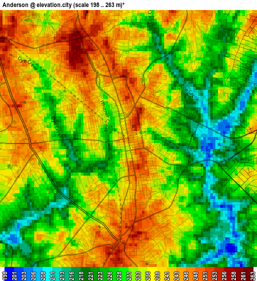 Anderson elevation map