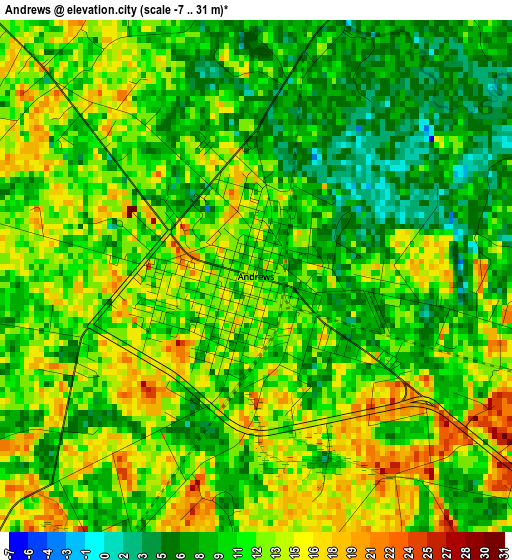 Andrews elevation map