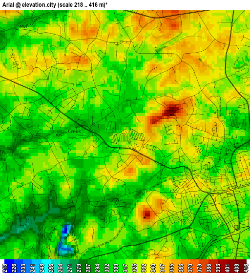 Arial elevation map