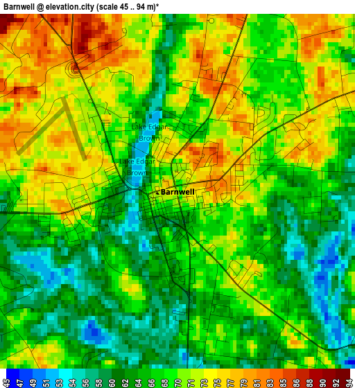 Barnwell elevation map