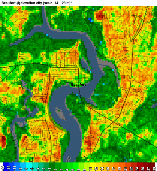 Beaufort elevation map