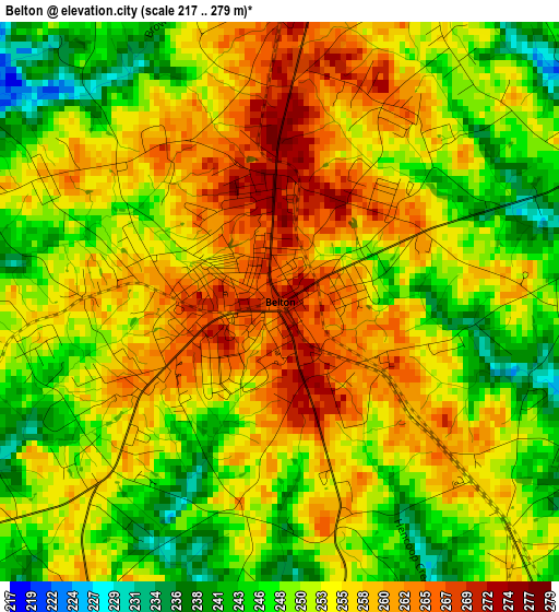 Belton elevation map