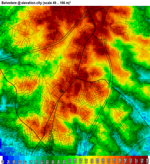 Belvedere elevation map