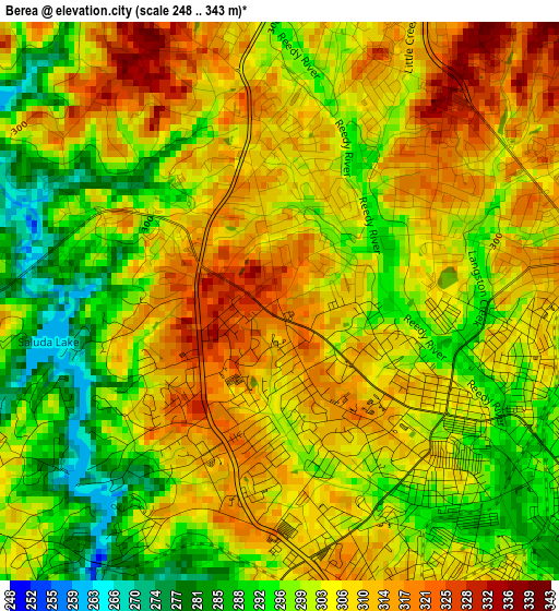 Berea elevation map