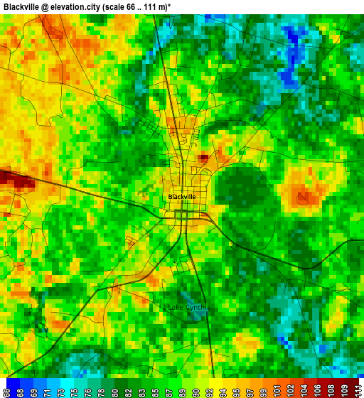 Blackville elevation map