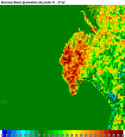 Bonneau Beach elevation map