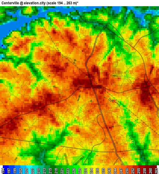 Centerville elevation map