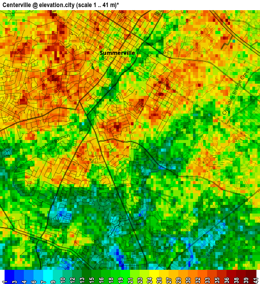 Centerville elevation map