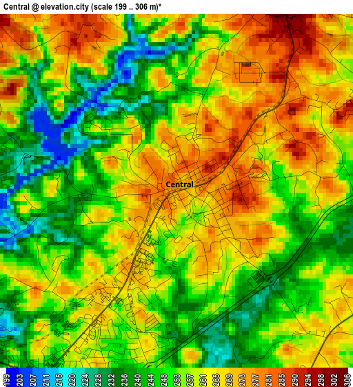 Central elevation map