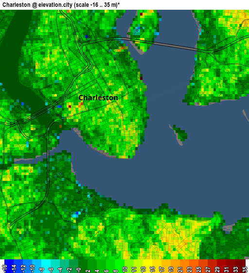 Charleston elevation map