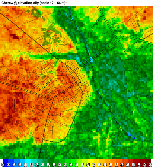 Cheraw elevation map