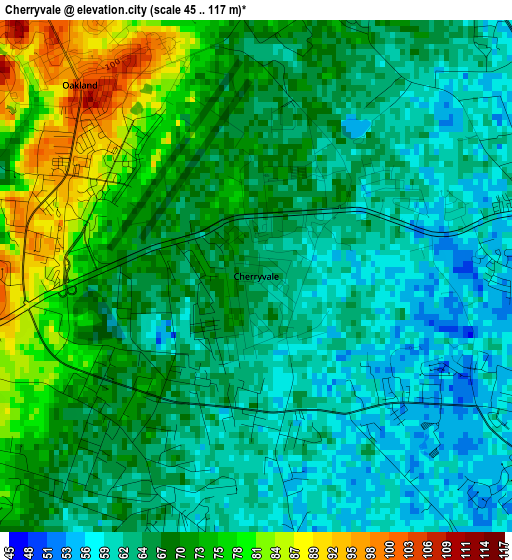 Cherryvale elevation map