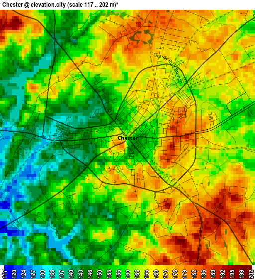 Chester elevation map