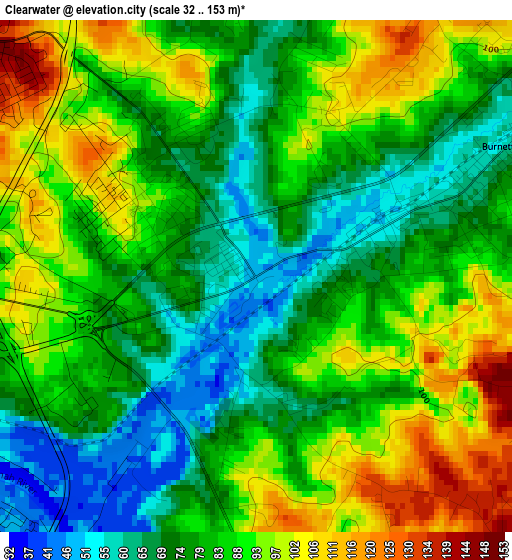 Clearwater elevation map