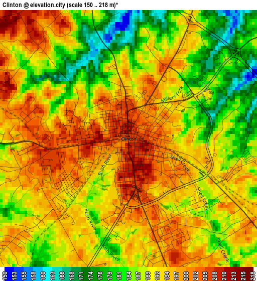 Clinton elevation map