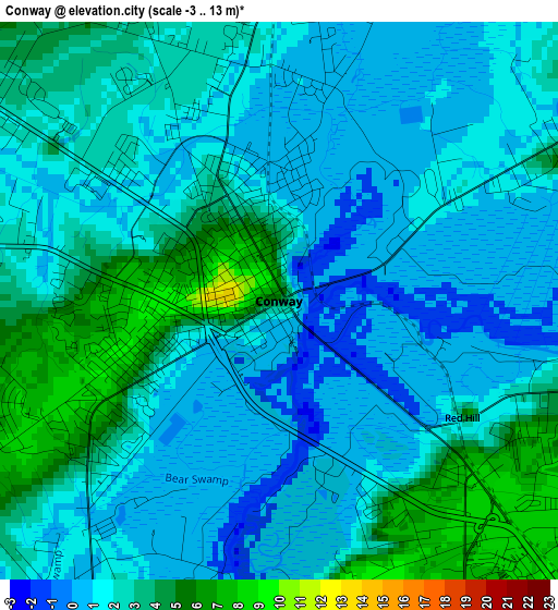 Conway elevation map