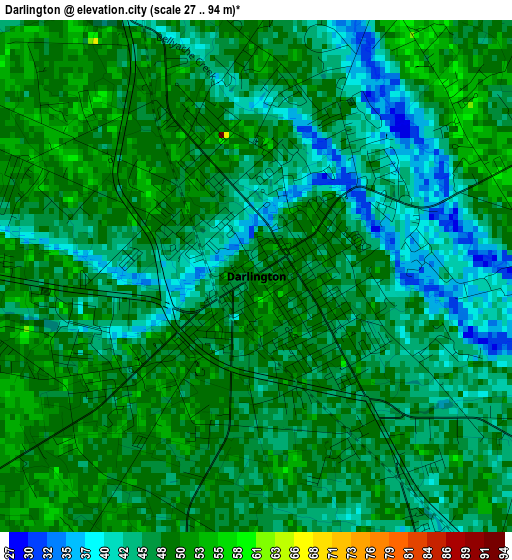 Darlington elevation map