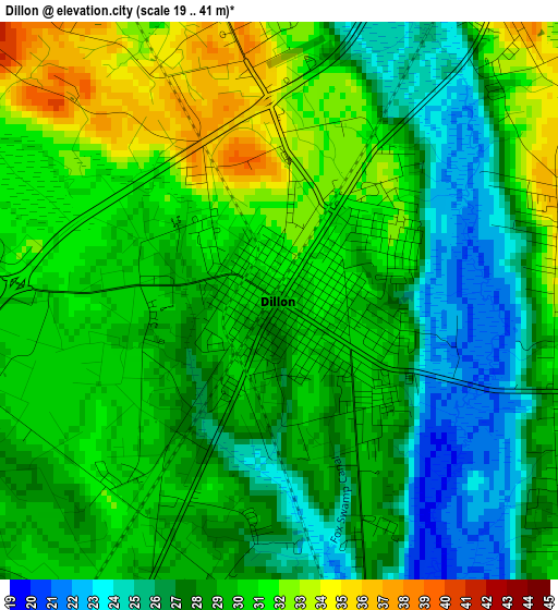 Dillon elevation map