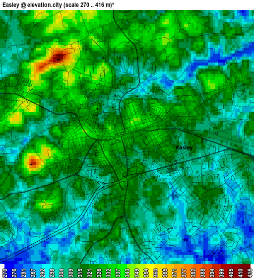 Easley elevation map