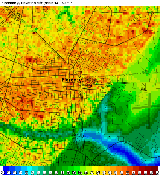 Florence elevation map