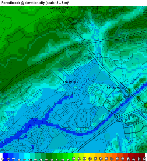 Forestbrook elevation map