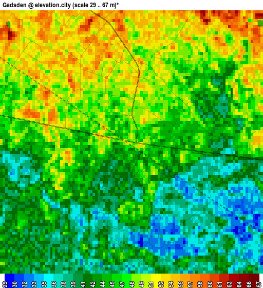 Gadsden elevation map