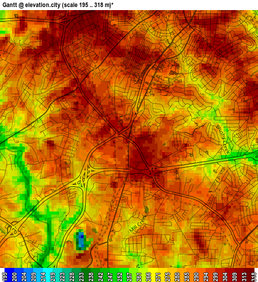 Gantt elevation map