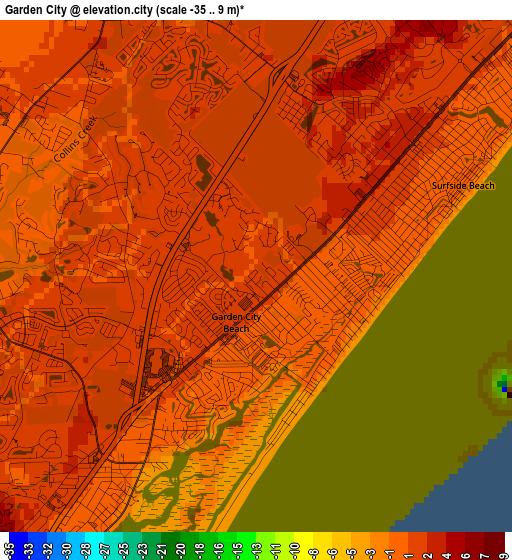 Garden City elevation map