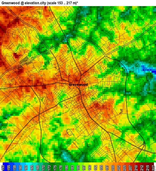 Greenwood elevation map