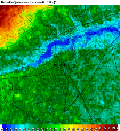 Hartsville elevation map