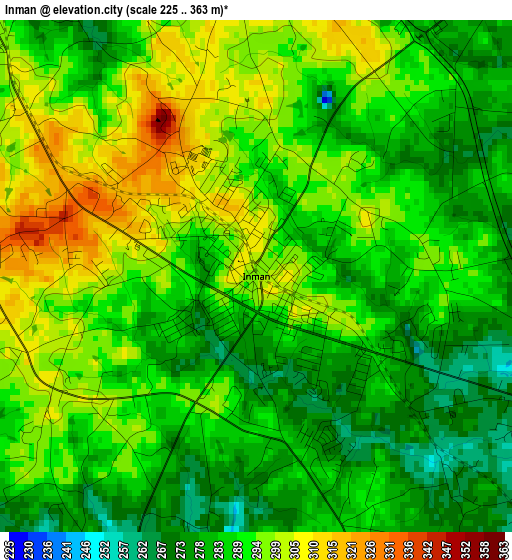 Inman elevation map