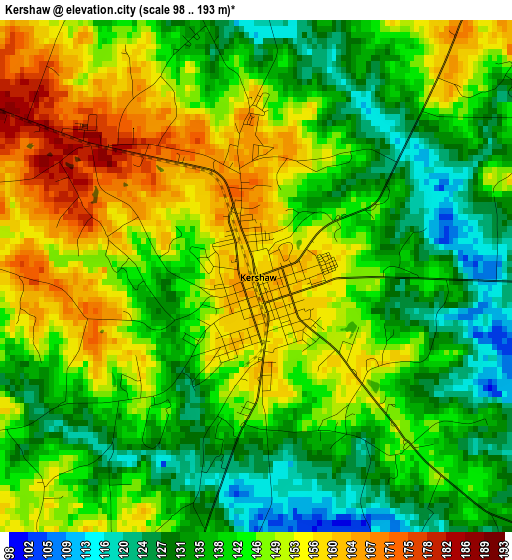 Kershaw elevation map