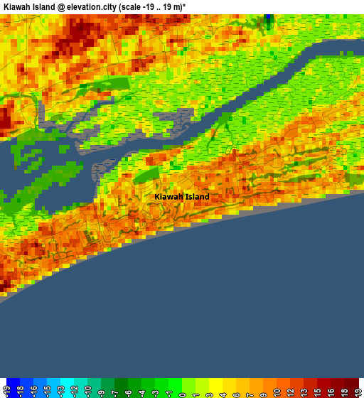 Kiawah Island elevation map