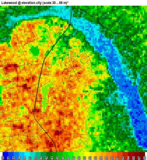 Lakewood elevation map