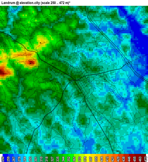 Landrum elevation map