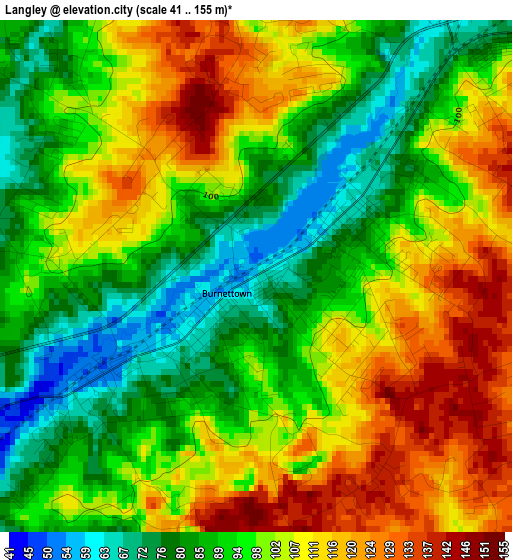 Langley elevation map