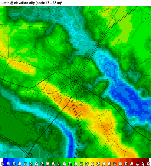 Latta elevation map