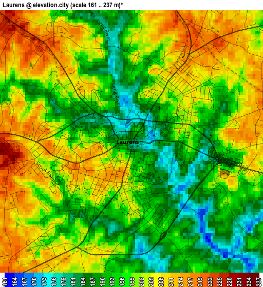 Laurens elevation map