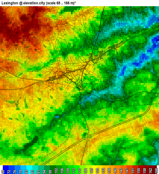 Lexington elevation map