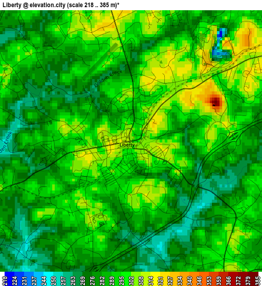 Liberty elevation map