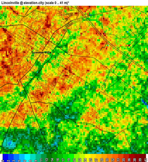 Lincolnville elevation map